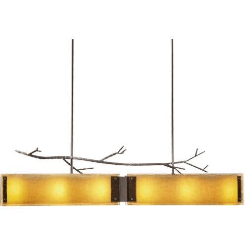 Ironwood LED 44 inch Metallic Beige Silver Linear Pendant Ceiling Light in 3000K LED, Ivory Wisp